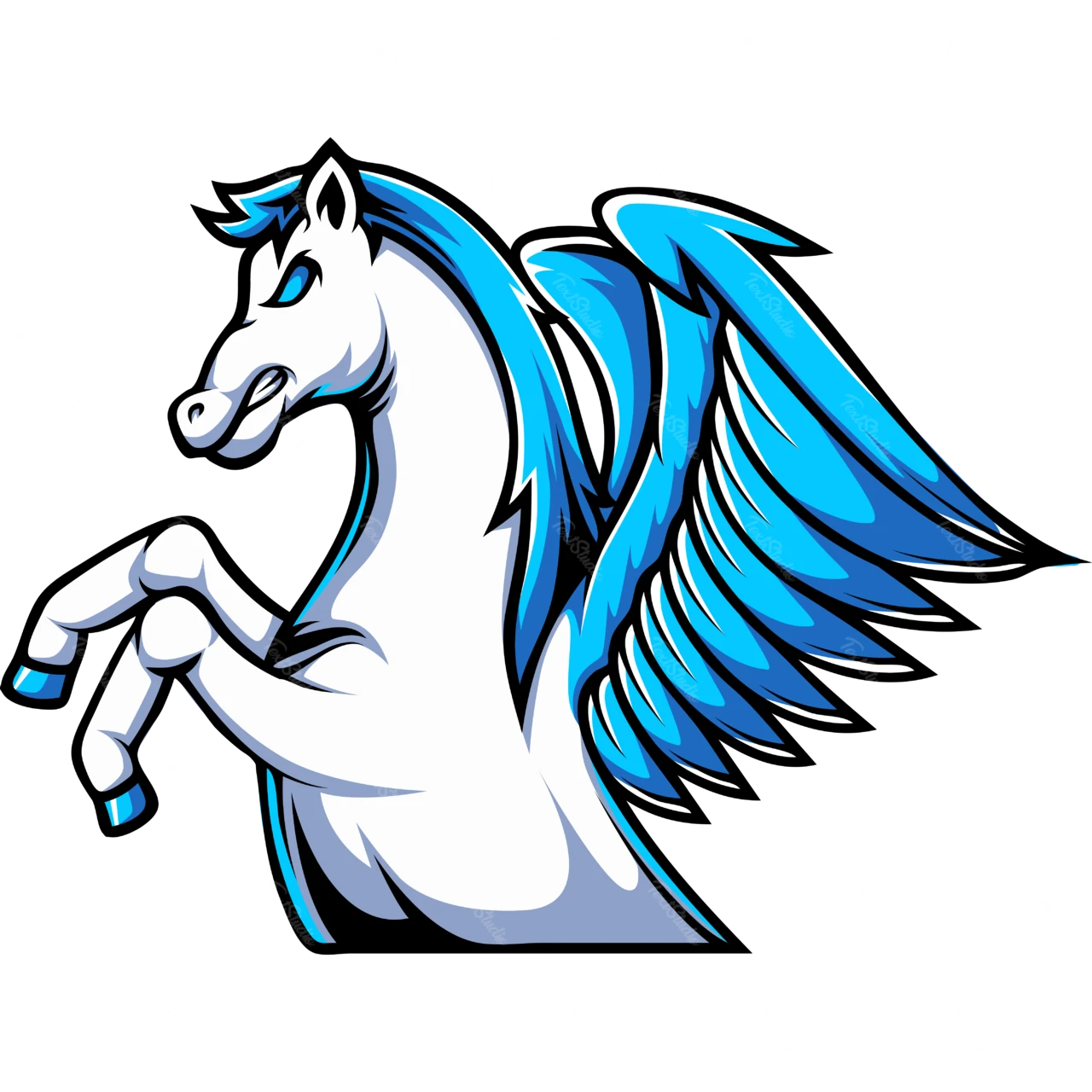 Modern Cartoon Pegasus Illustration