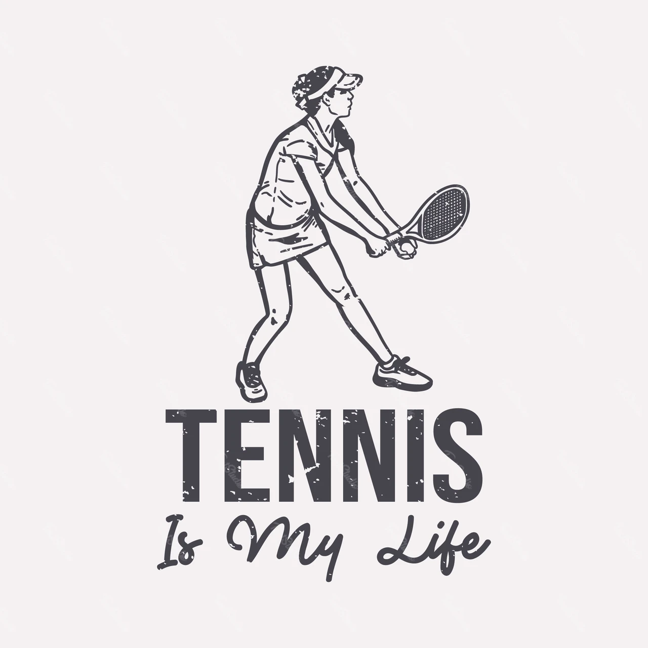 Illustratie van lijnkunst tennisspeler