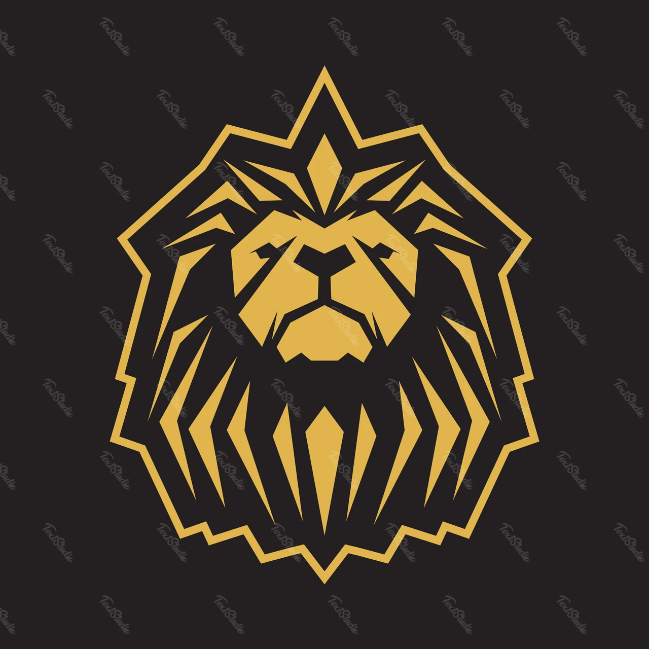 Diseño geométrico del logotipo de un león