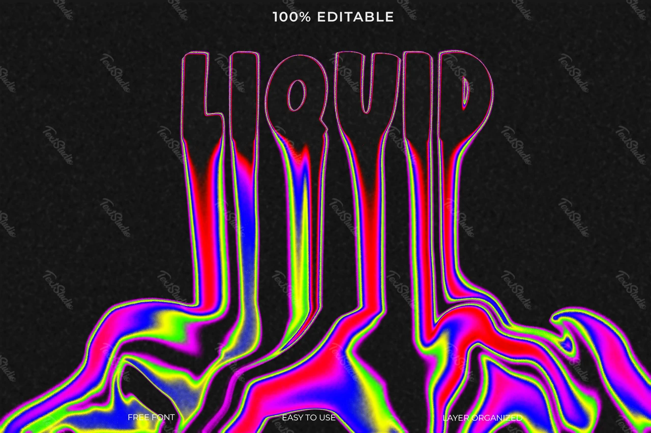 Liquid Holographic Text Style Effect