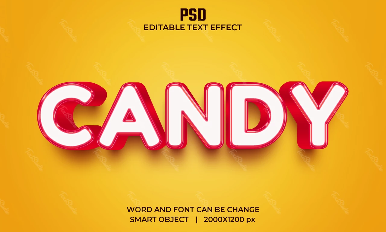 Candy 3d text effekt