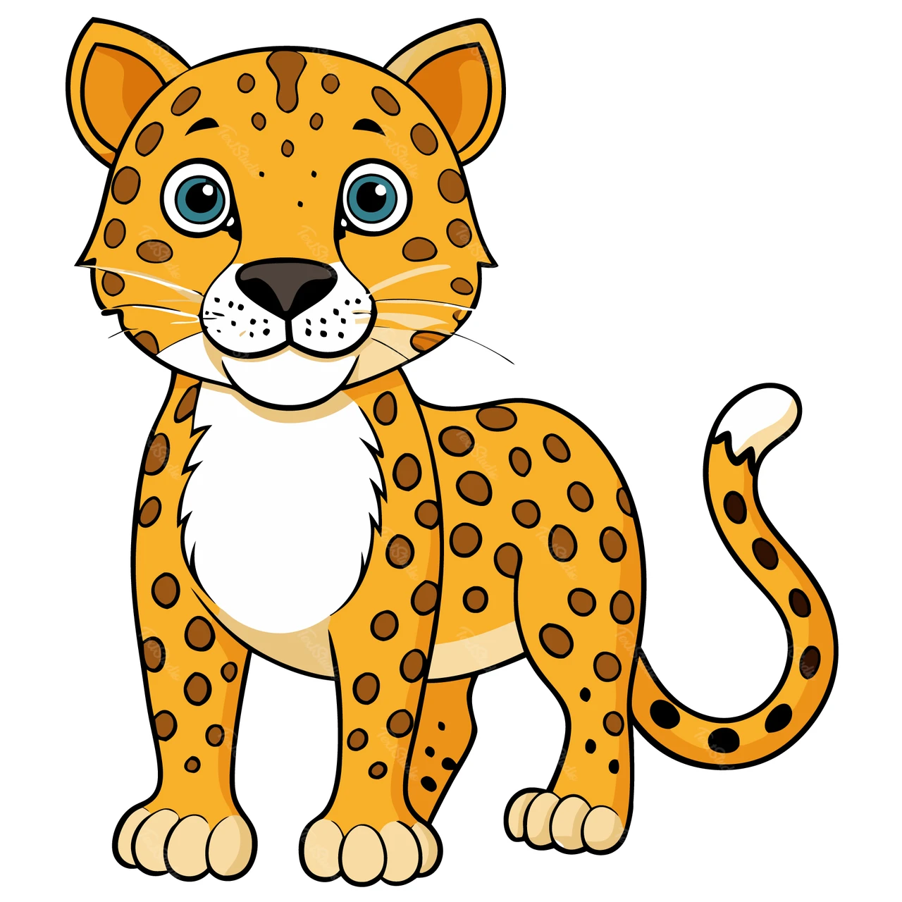 漫画風のヒョウのイラスト