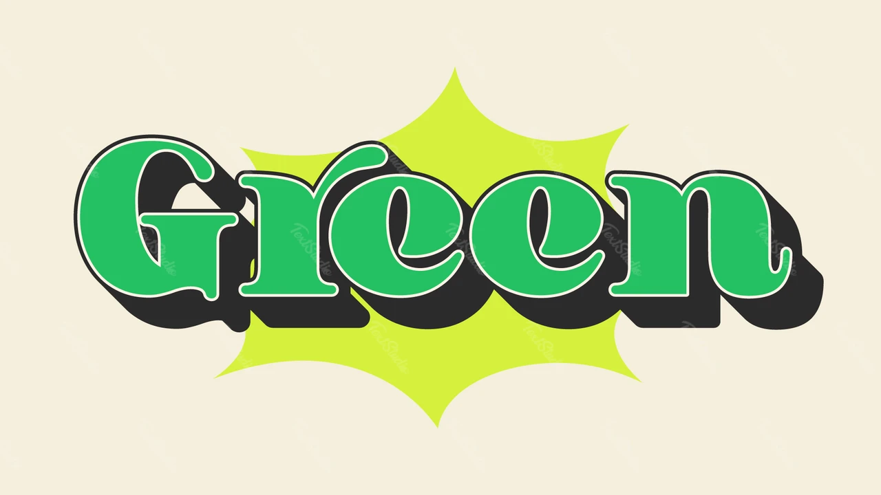 Zielony efekt tekstowy w stylu retro