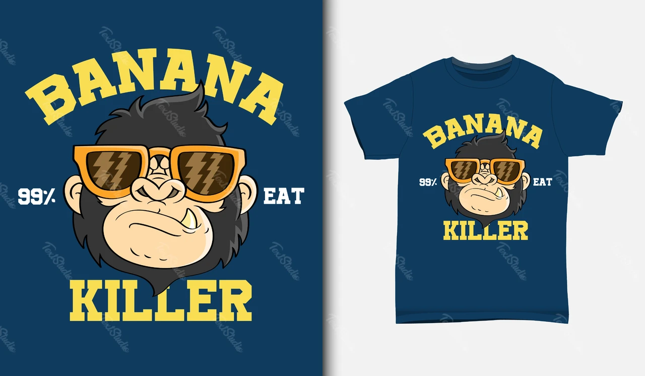 Desenho de camiseta de macaco em estilo pop art