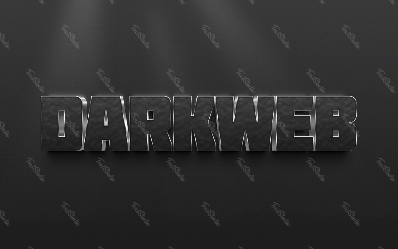 Darkweb metal negro efecto texto 3d