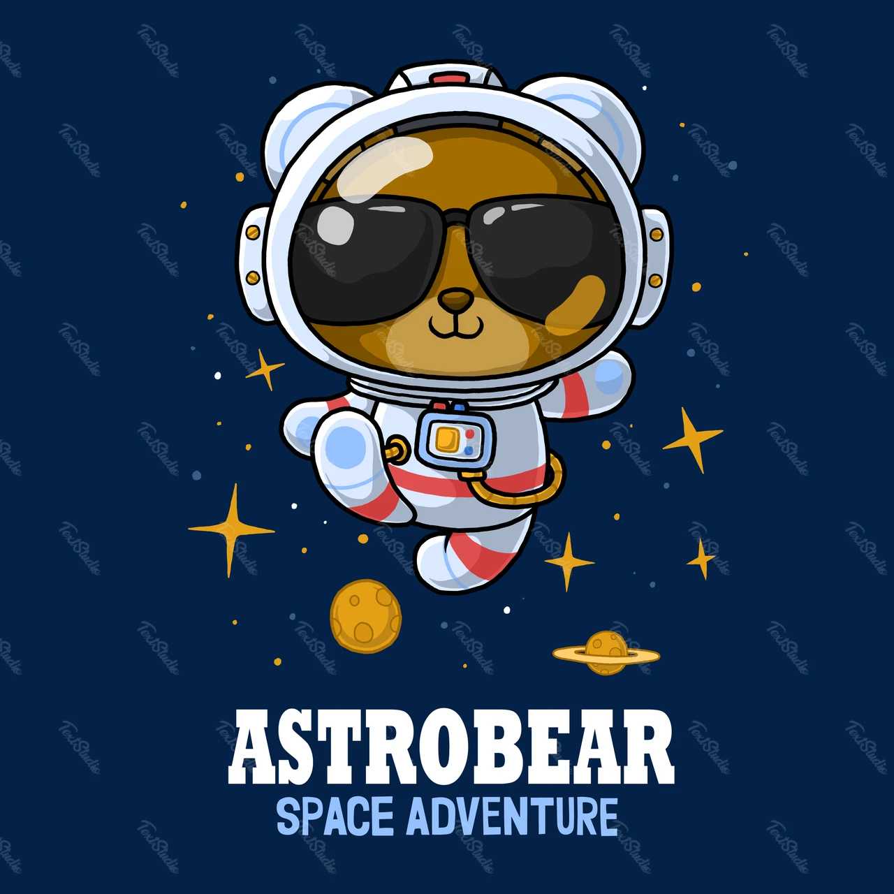 Cartoon Style Space Themed Illustration
