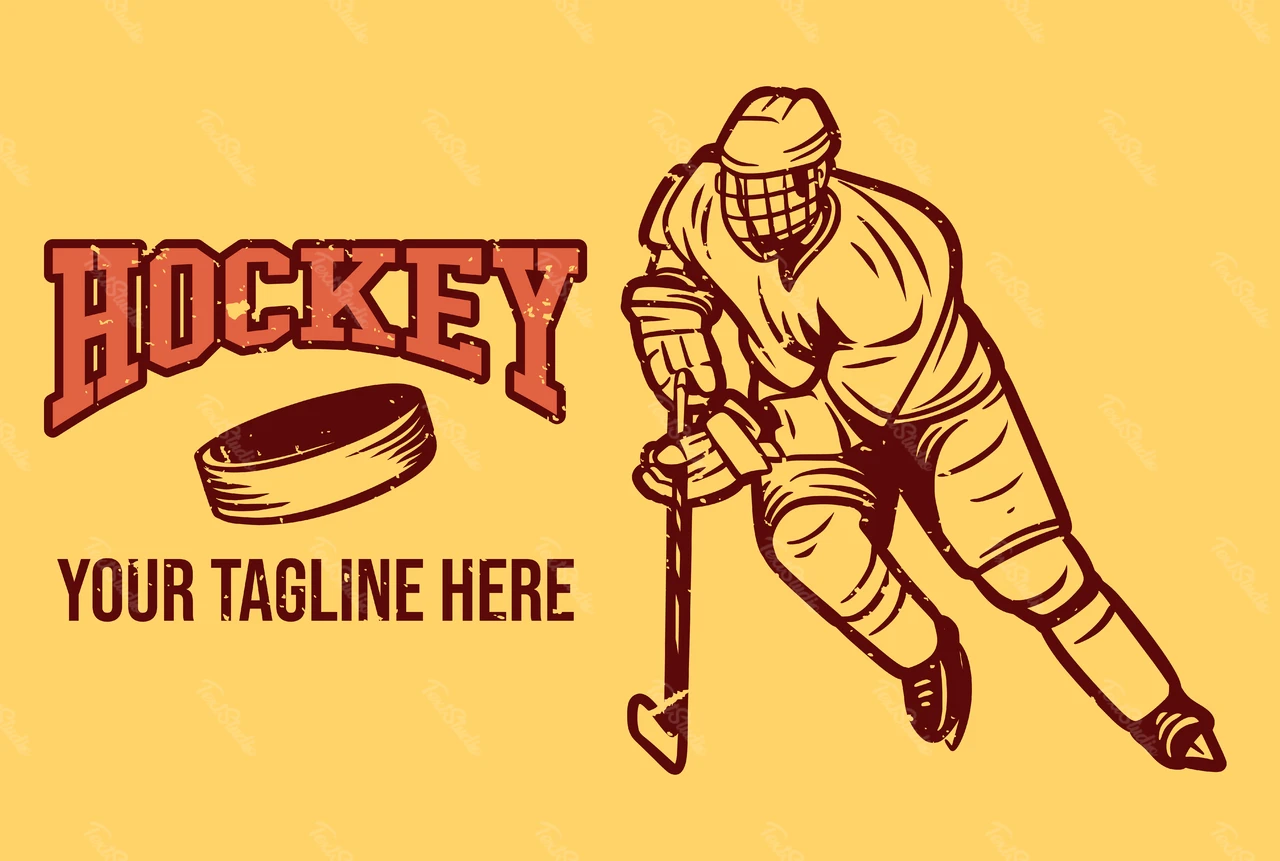 Vintage Style Hockey Player Illustration