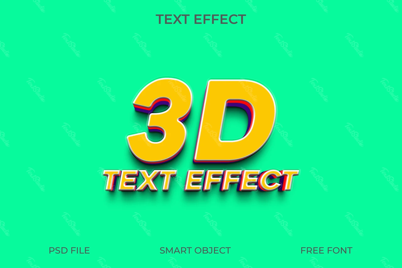 3D Text Effect with Vibrant Colors