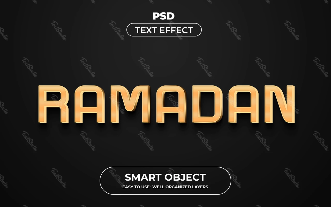 Effet de texte ramadan doré