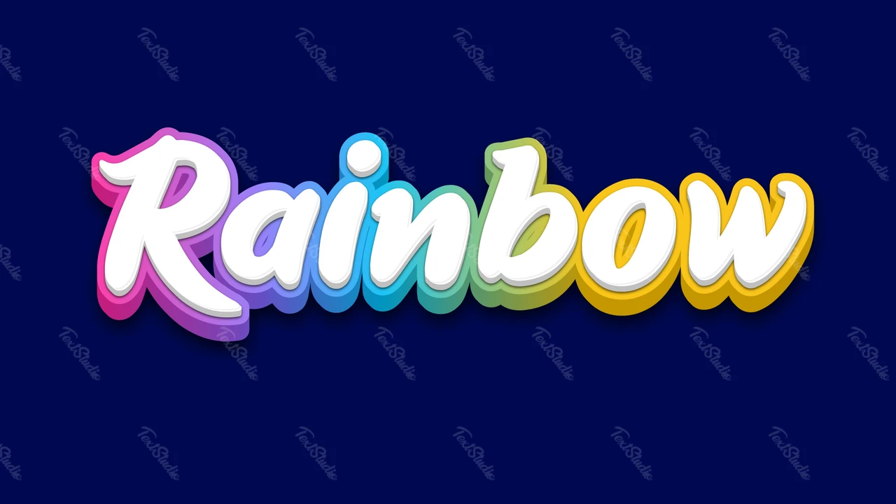 Rainbow 3D Font Text Effect