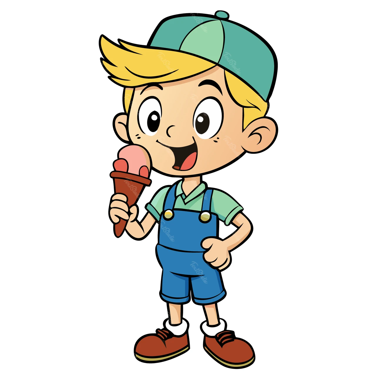 Personnage de dessin animé avec de la glace