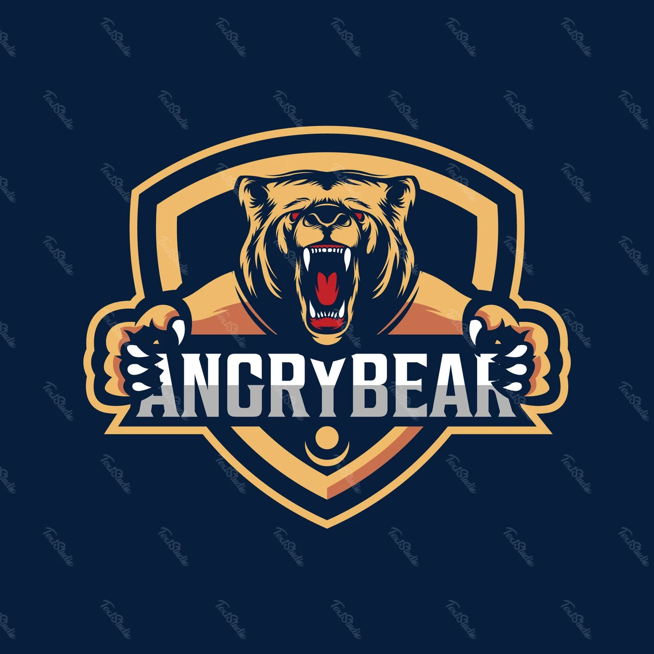 Mascot Logo with Bear Emblem