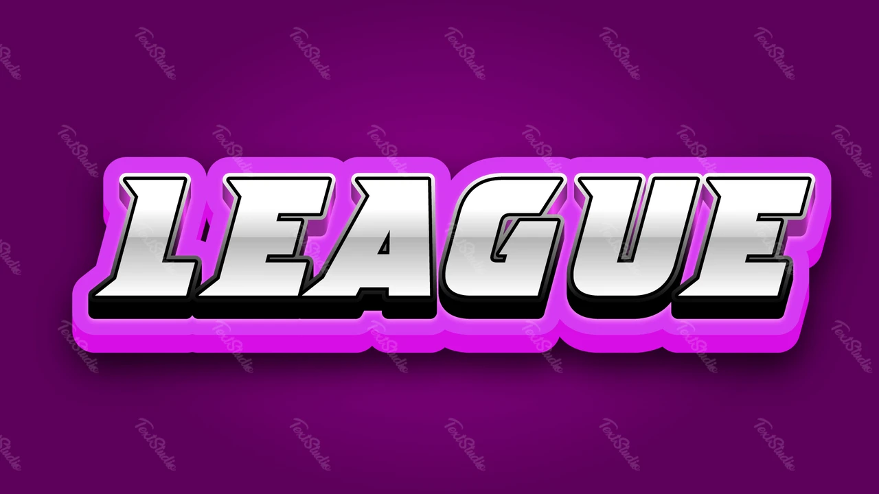Efecto texto liga deportiva púrpura