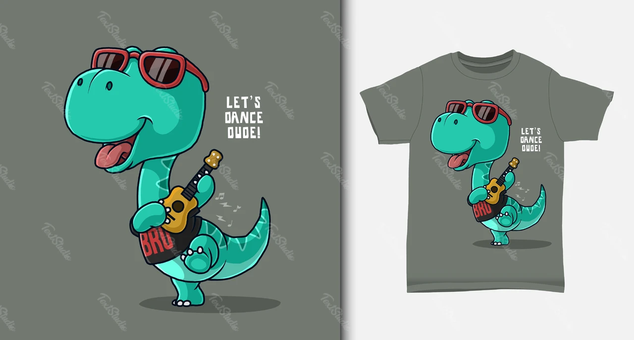 Cartoon Dinosaur T-Shirt Design