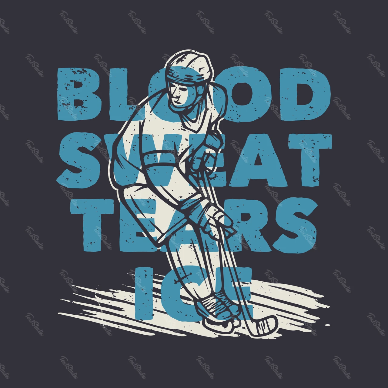 Vintage Sports Illustration with Bold Typography