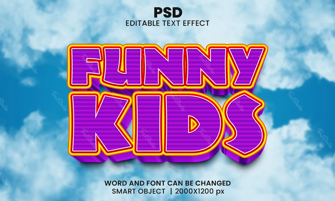 Funny Kids In The Sky Text Effect