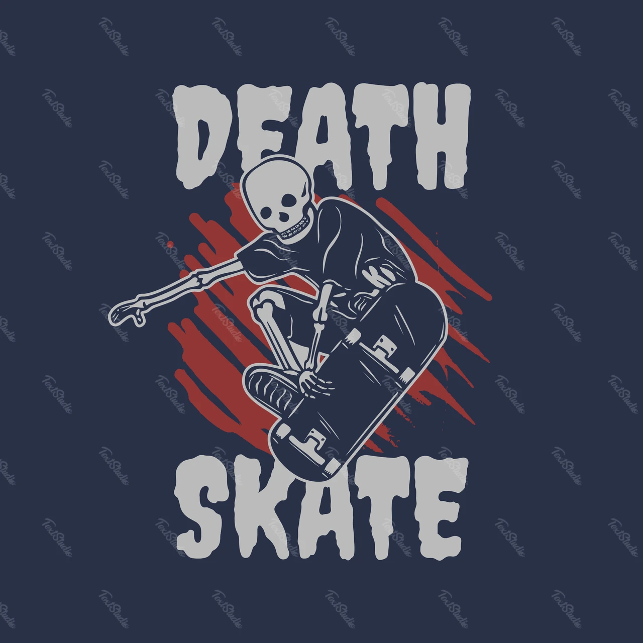 Skateboard Skelett Illustration