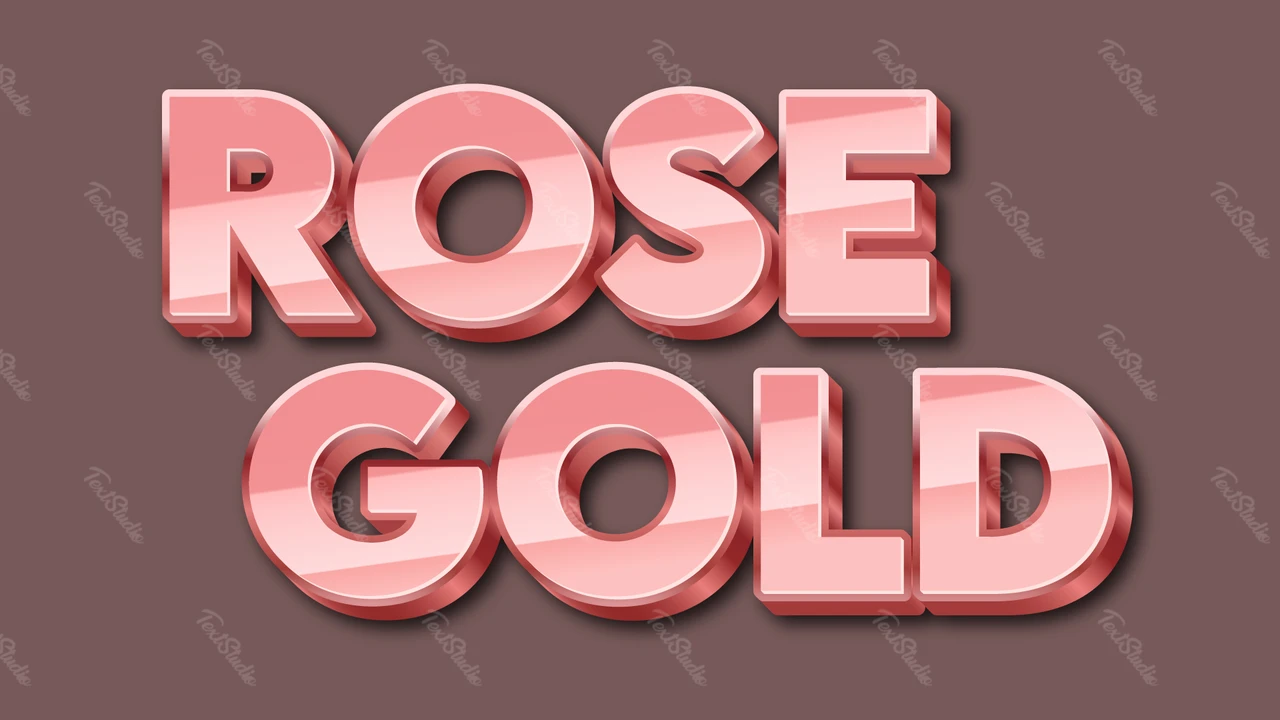 Efecto realista de texto en oro rosa