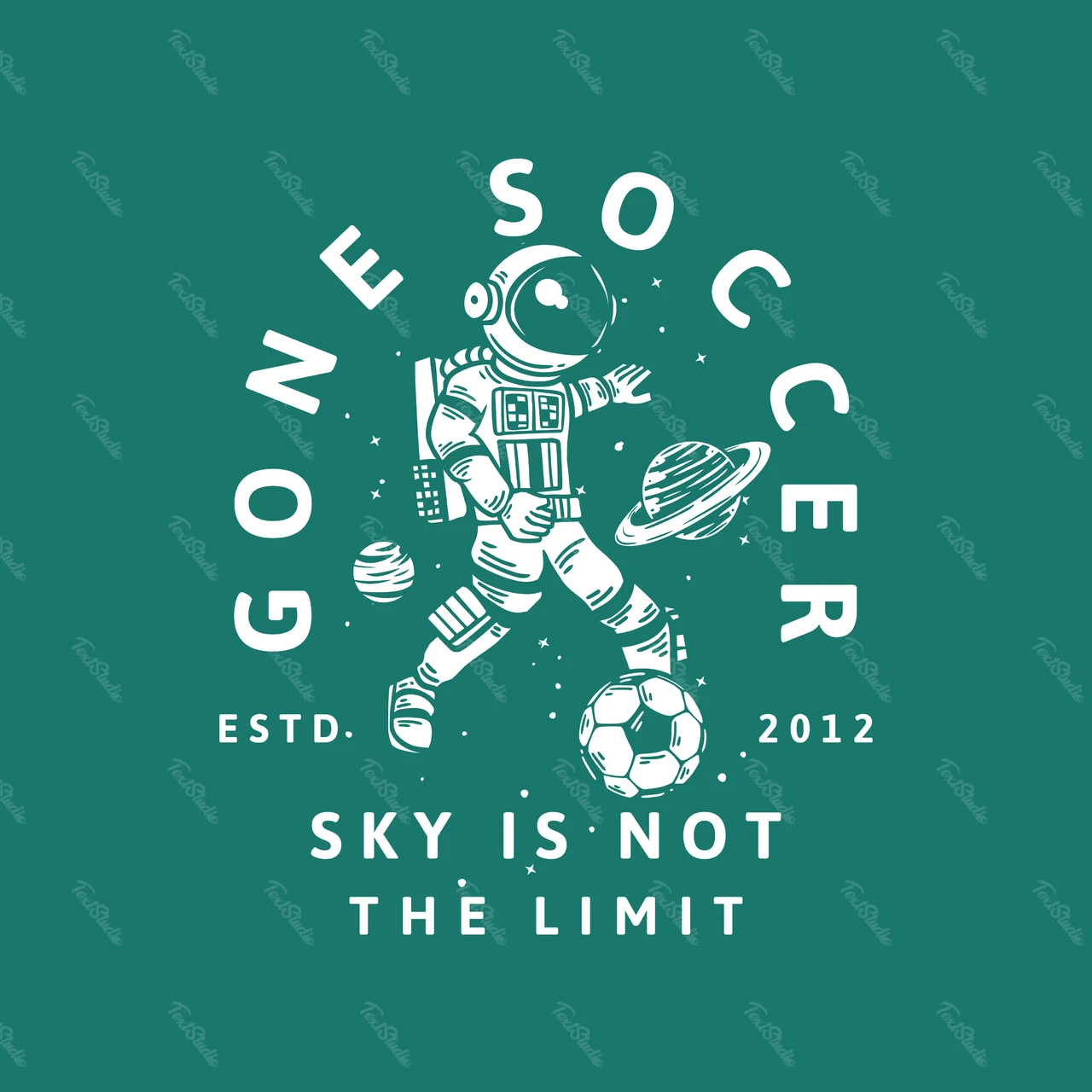 Vintage Space Soccer Illustration