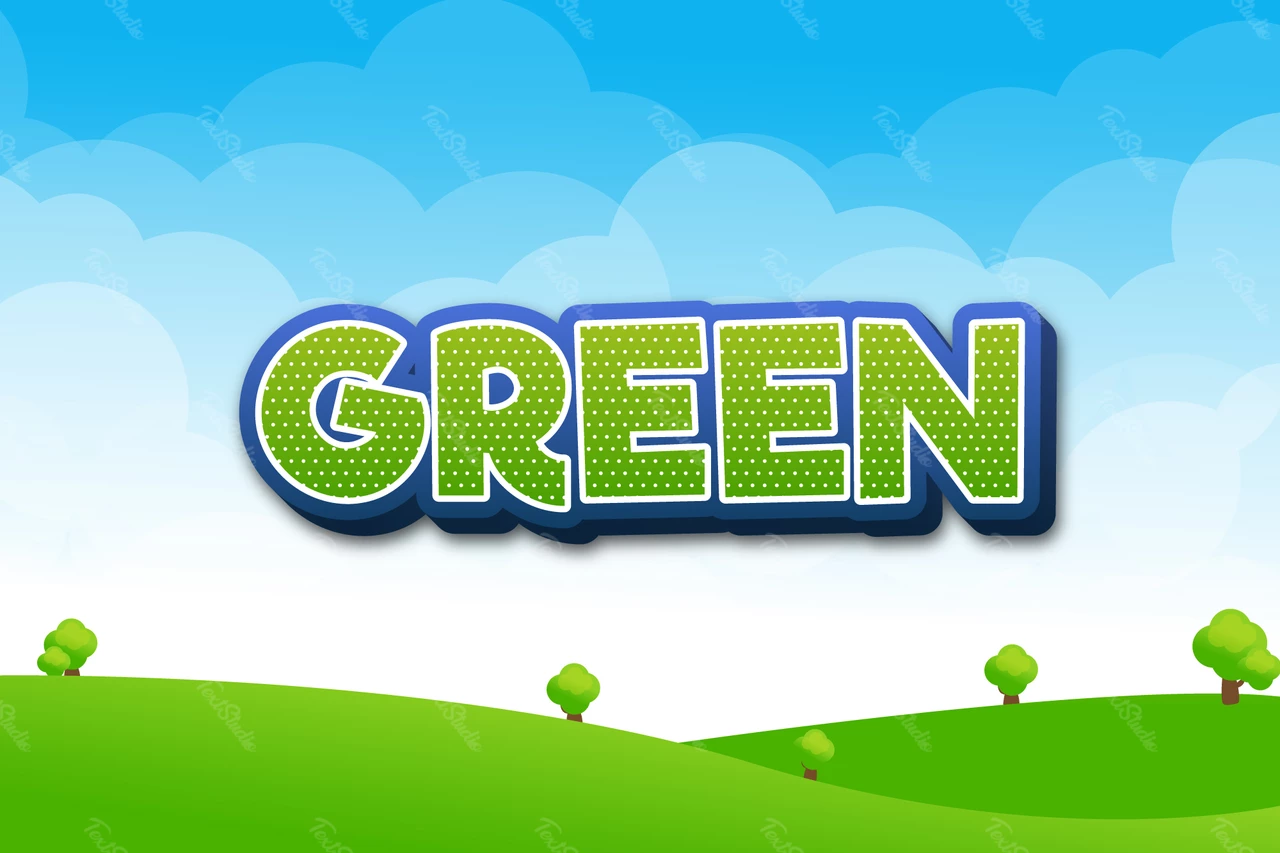 Efeito de texto de paisagem verde