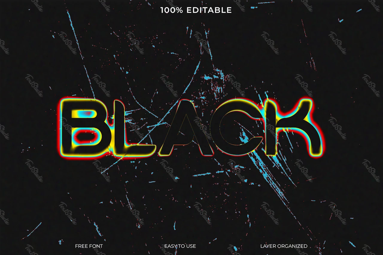 Efecto de texto con fuente negra