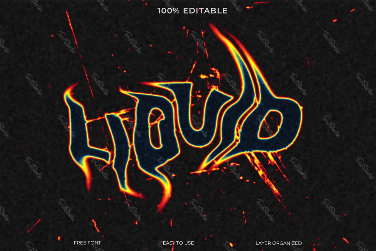 Effet de style de texte liquide