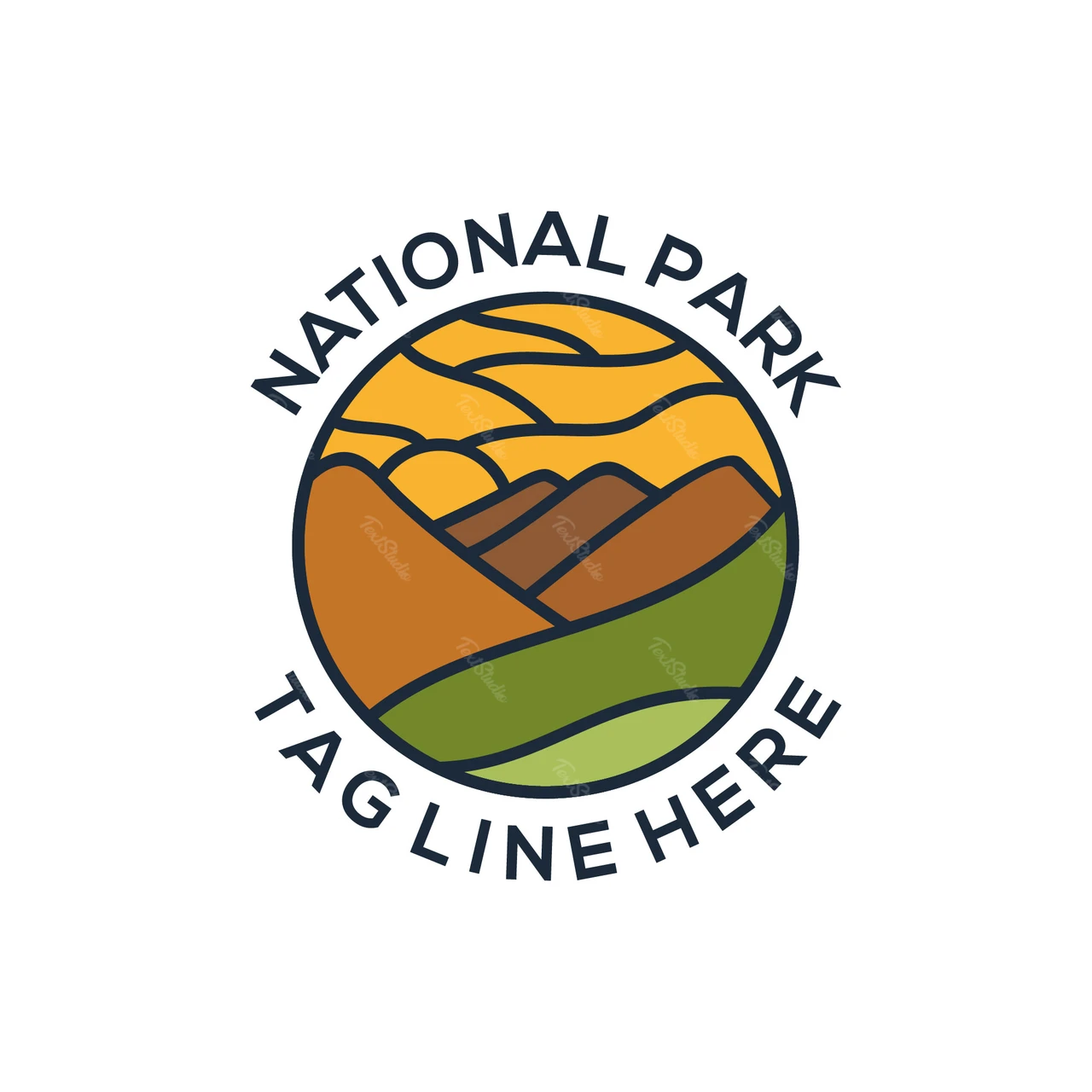 Kreisförmiges Logo für einen Nationalpark