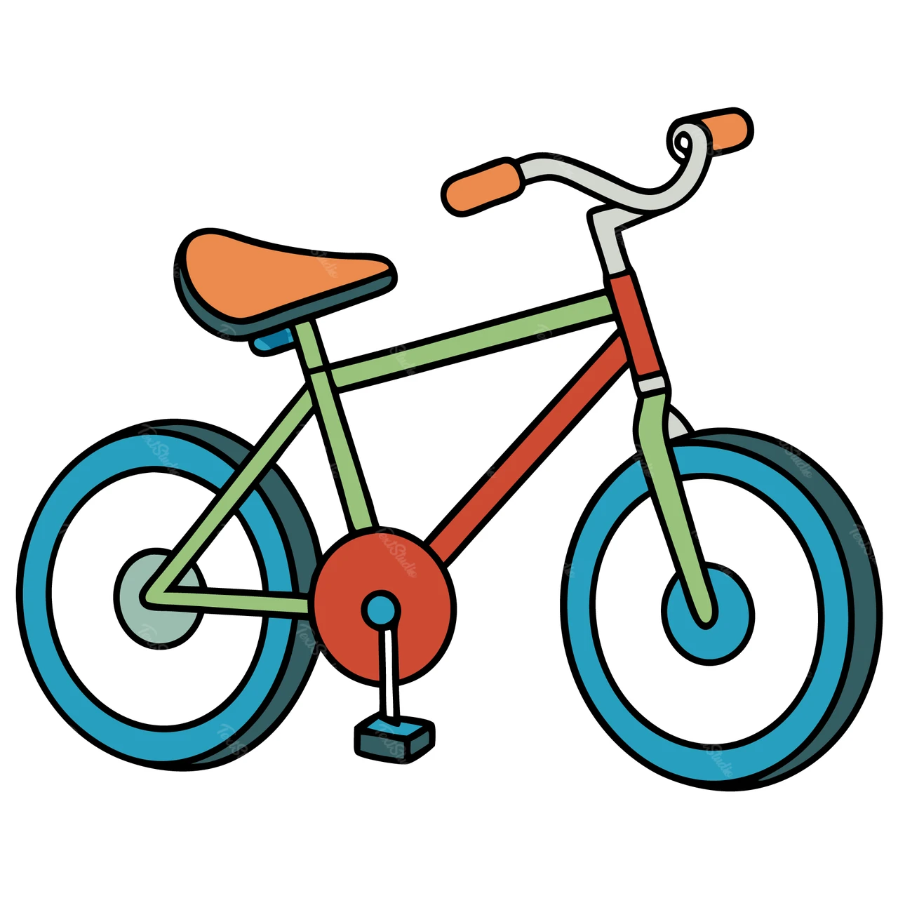 Płaska ilustracja kolorowego roweru