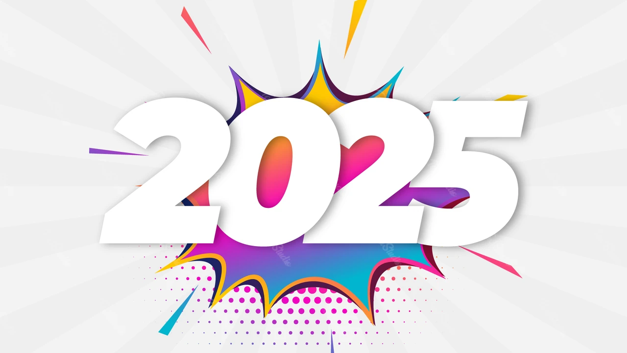 Effet de texte de célébration de l'année colorée