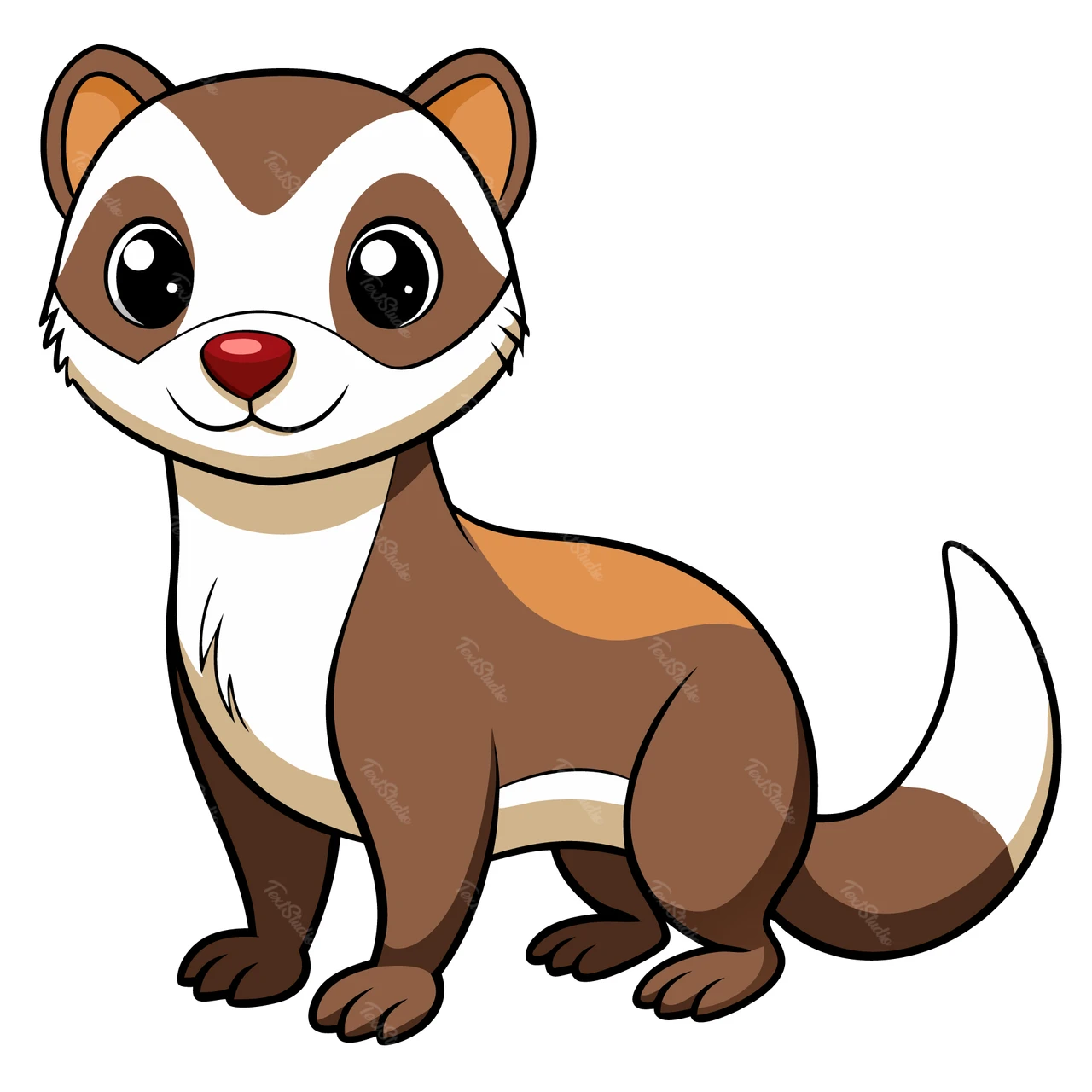 かわいいフェレットのイラスト
