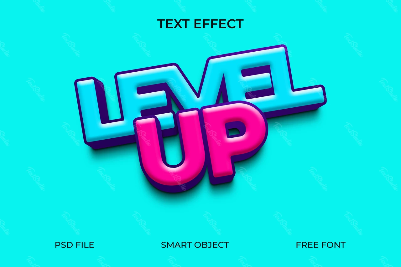 3d kleurrijk teksteffect voor games