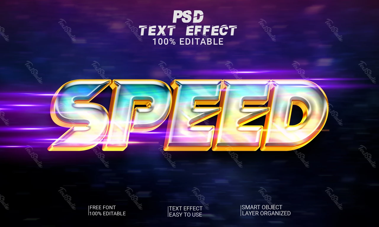 Effetto stile font Speed light galaxy