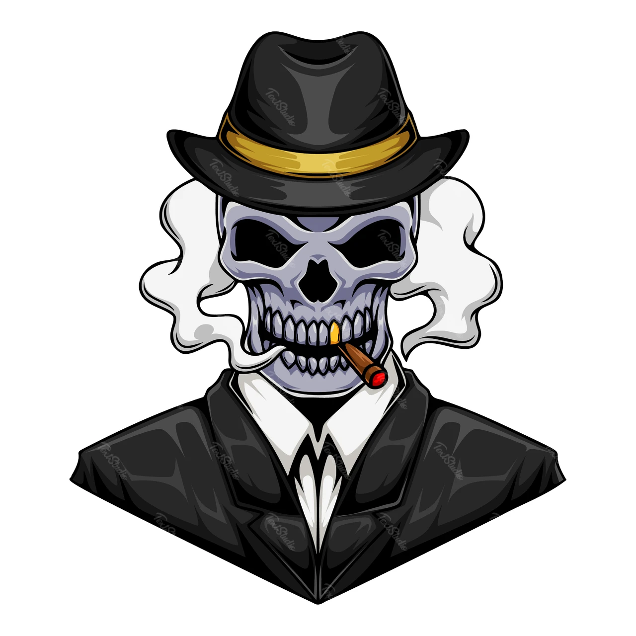 Vintage Skull Character Illustration