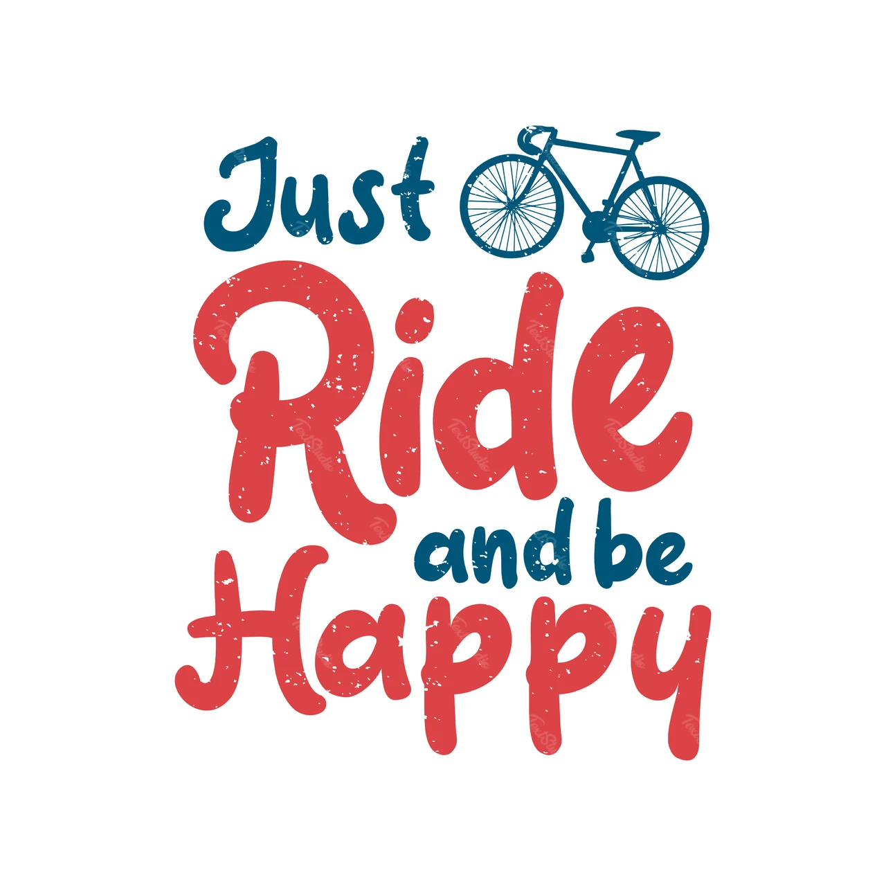 Speels retro fiets quote ontwerp