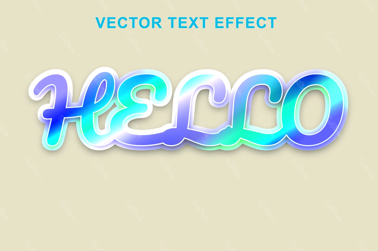 Hallo holografischen Gradienten Schriftart-Effekt