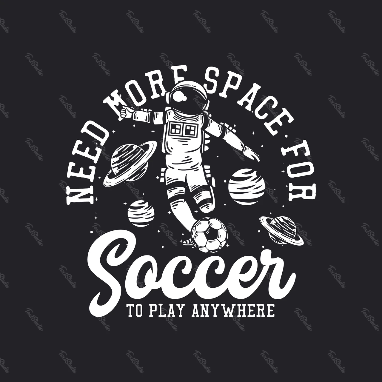 ヴィンテージのスペースサッカー・イラスト