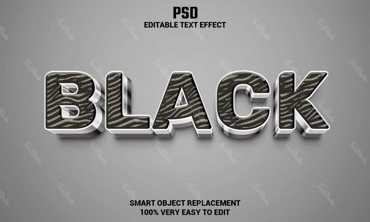 Efeito de texto em preto