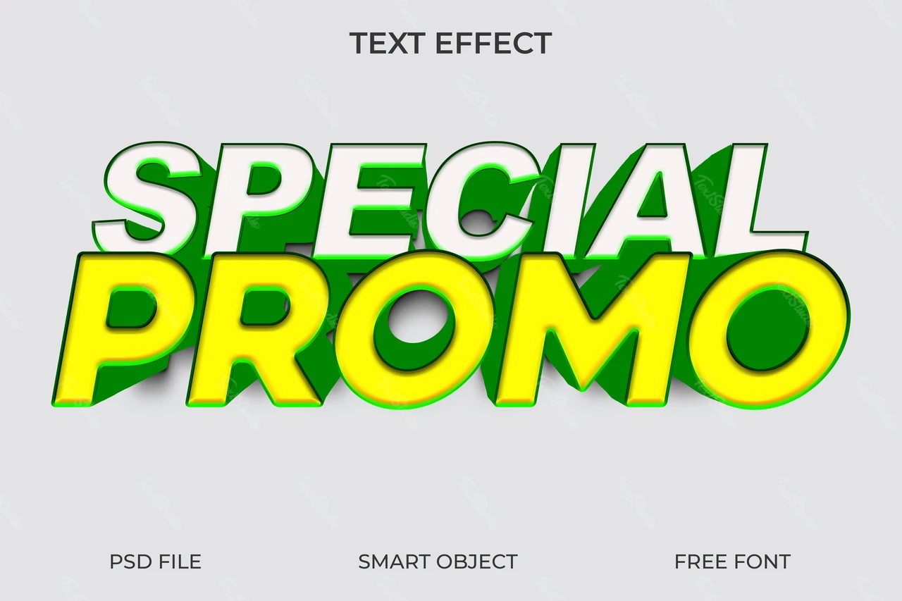 Bold 3D Text Effect for Promotions