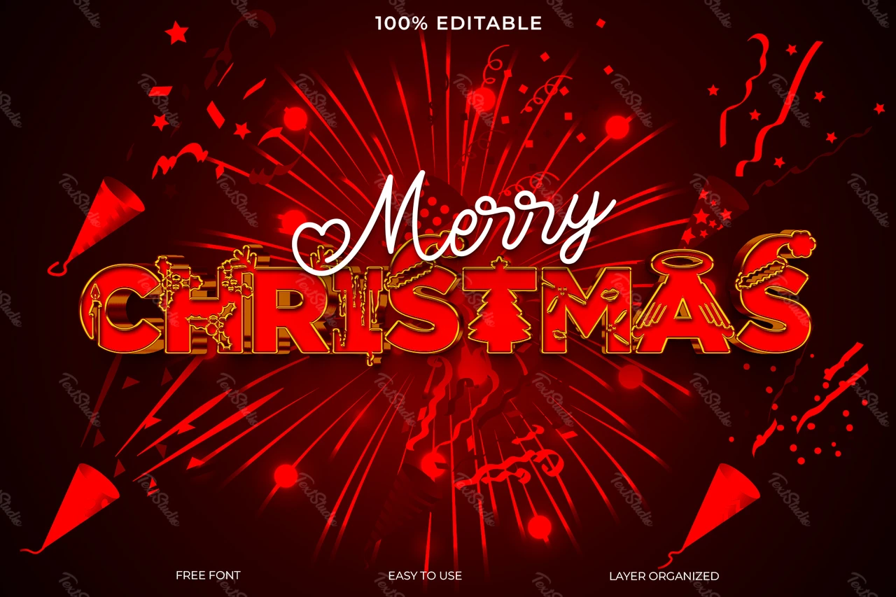 Frohe Weihnachten Text Stil Effekt