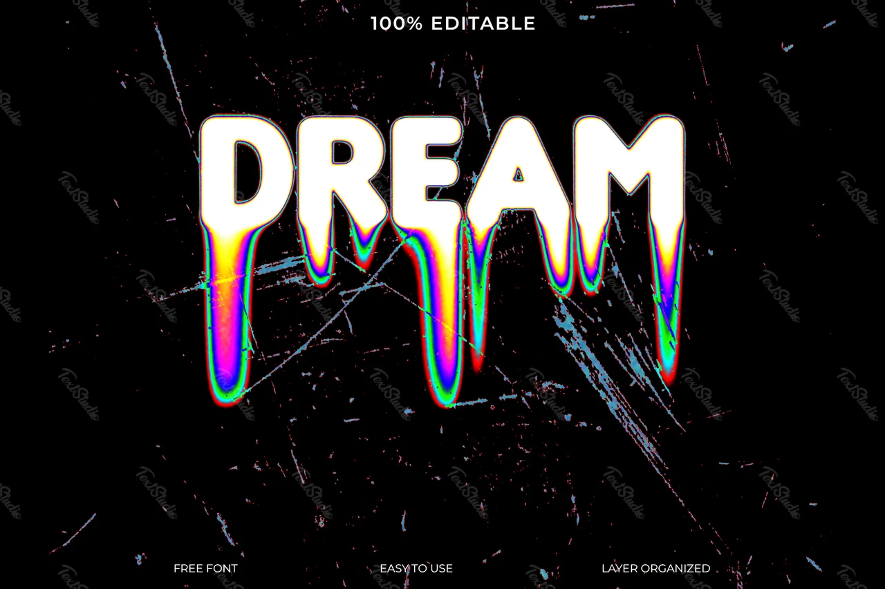 Dream melted font font style text effect