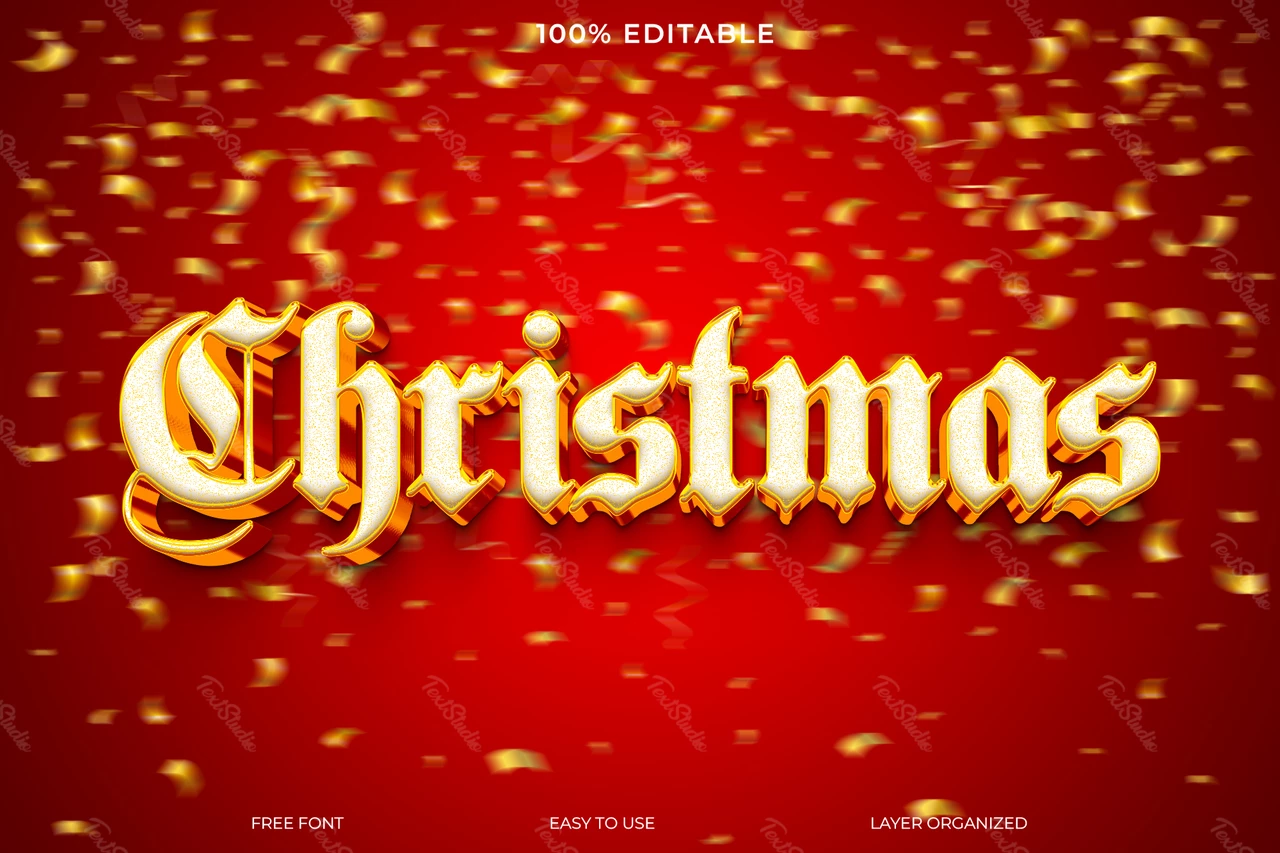 Merry Christmas Font Style Effect