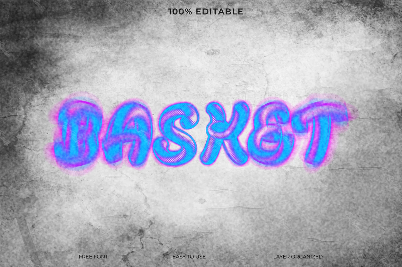 Cestino graffiti street art stile font effetto testo