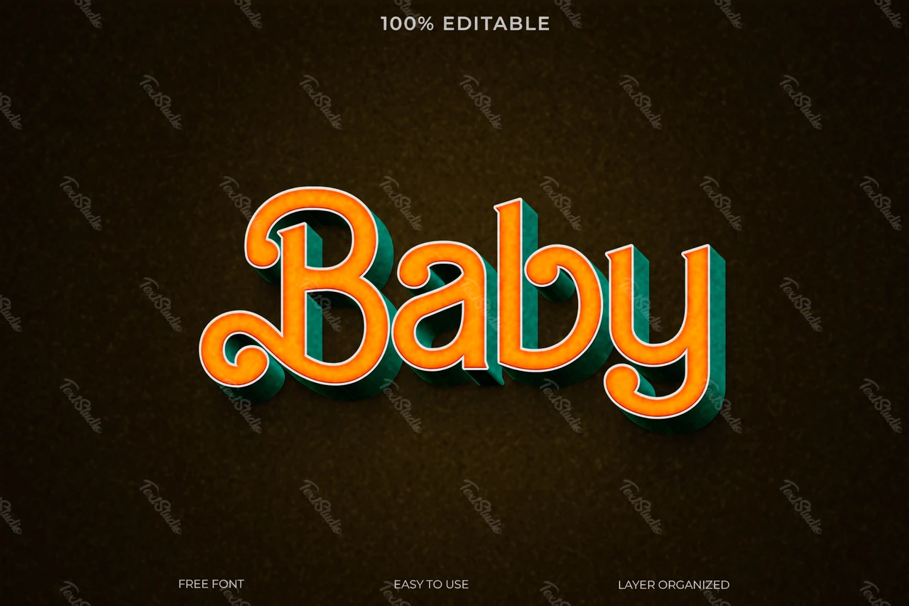 Babytekststijl effect