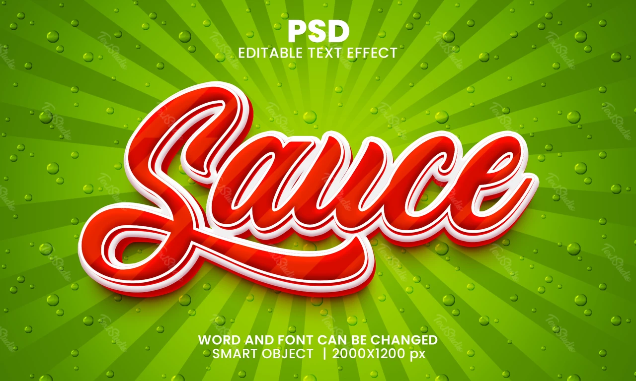 Effet de texte Sauce 3d