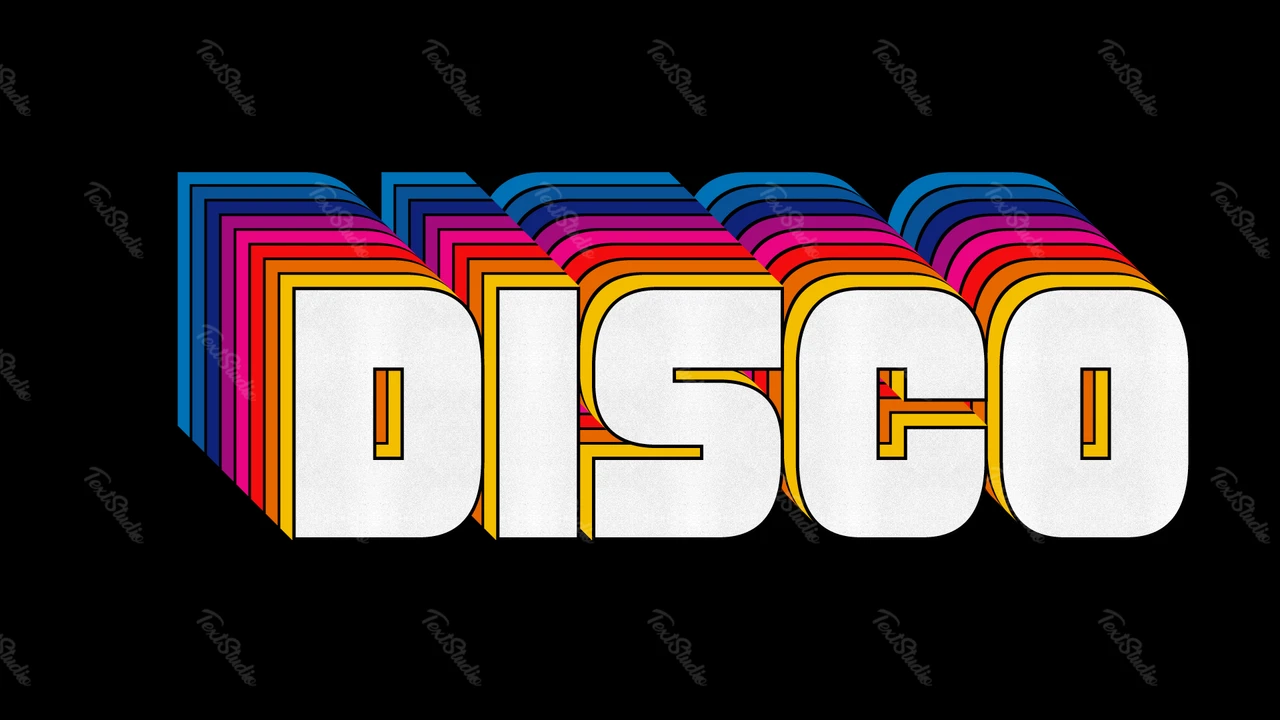 Warstwowy efekt tekstowy retro disco