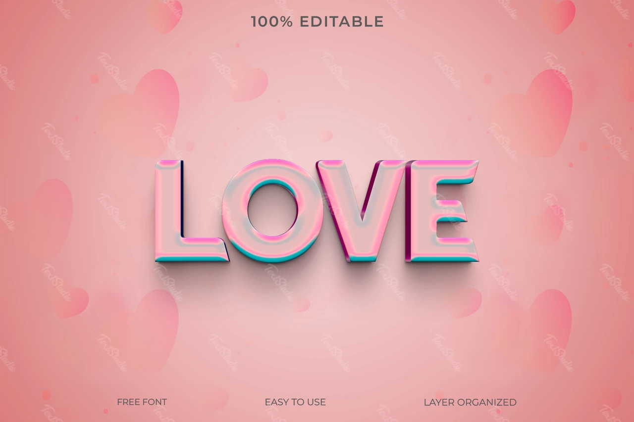 Amor estilo de fuente efecto de texto