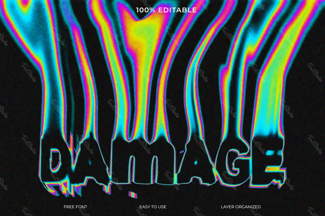 Damage Font Style Text Effect