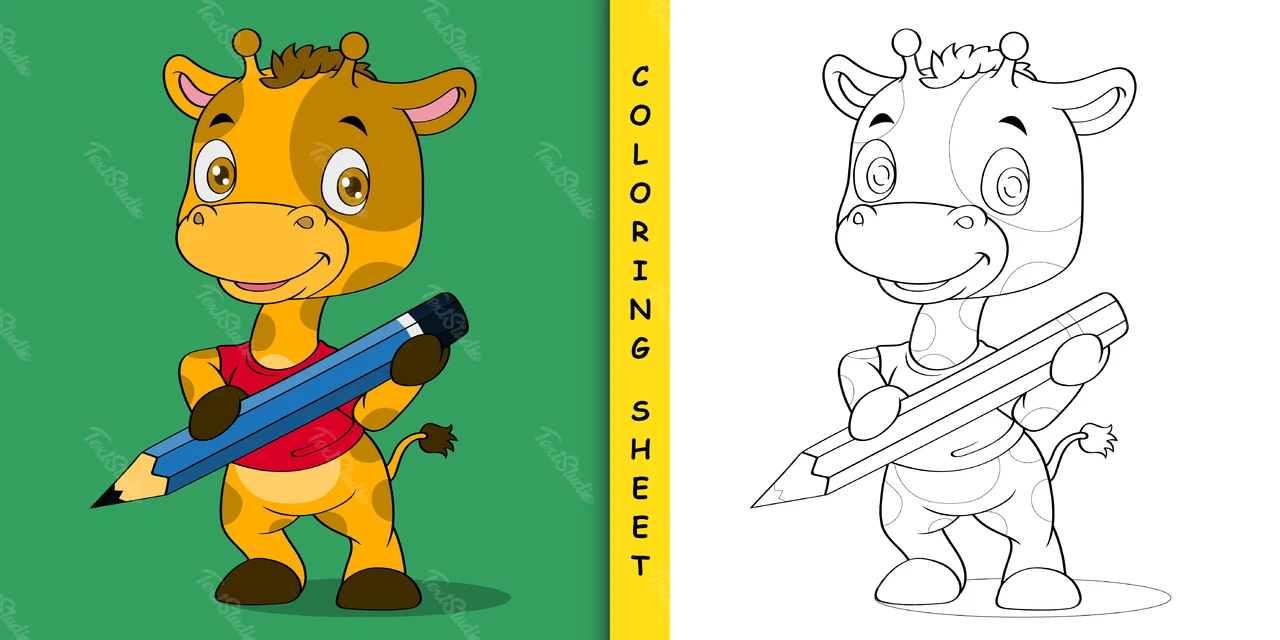 Diseño de hoja para colorear con dragón de dibujos animados