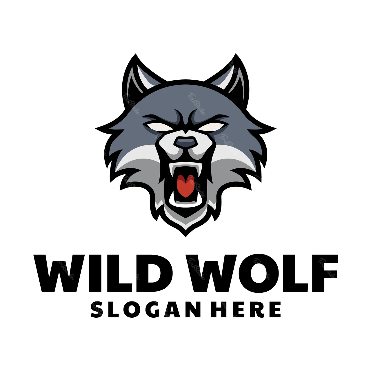 Logotipo de la mascota: un lobo