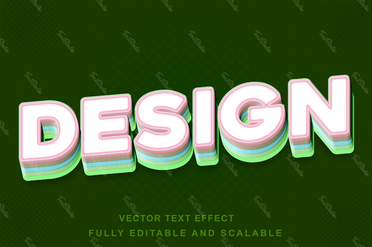 Design retro geschichtet 3d Schriftart-Stil-Effekt